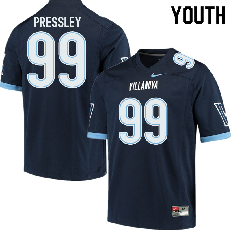 Youth #99 CJ Pressley Villanova Wildcats College Football Jerseys Sale-Navy